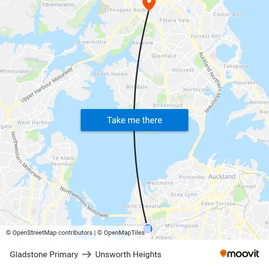 Gladstone Primary to Unsworth Heights map