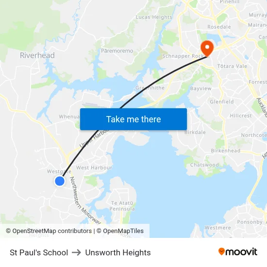 St Paul's School to Unsworth Heights map