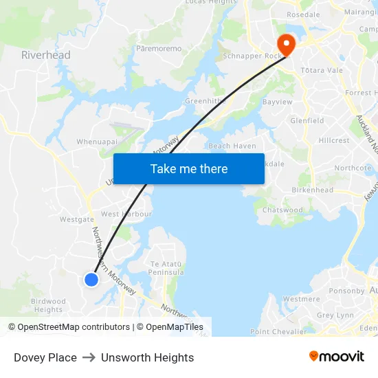 Dovey Place to Unsworth Heights map