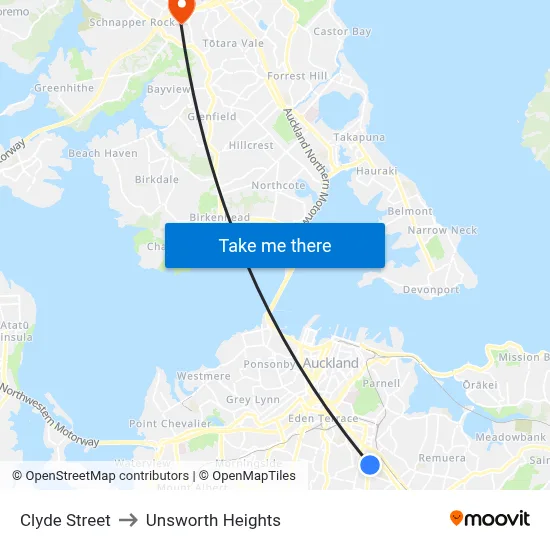 Clyde Street to Unsworth Heights map