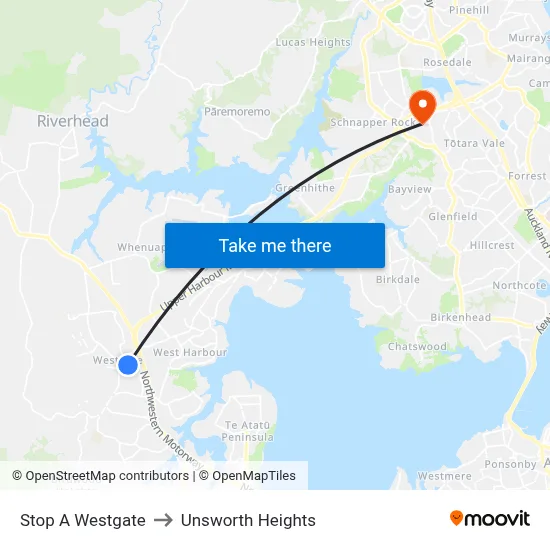 Stop A Westgate to Unsworth Heights map