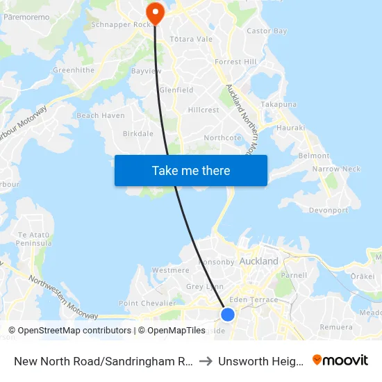 New North Road/Sandringham Road to Unsworth Heights map