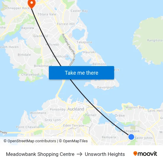 Meadowbank Shopping Centre to Unsworth Heights map