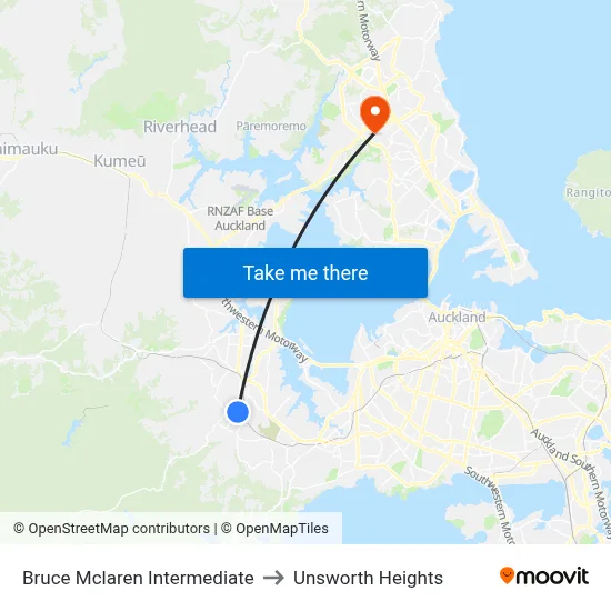Bruce Mclaren Intermediate to Unsworth Heights map