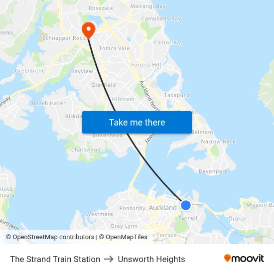 The Strand Train Station to Unsworth Heights map