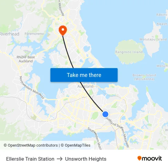 Ellerslie Train Station to Unsworth Heights map
