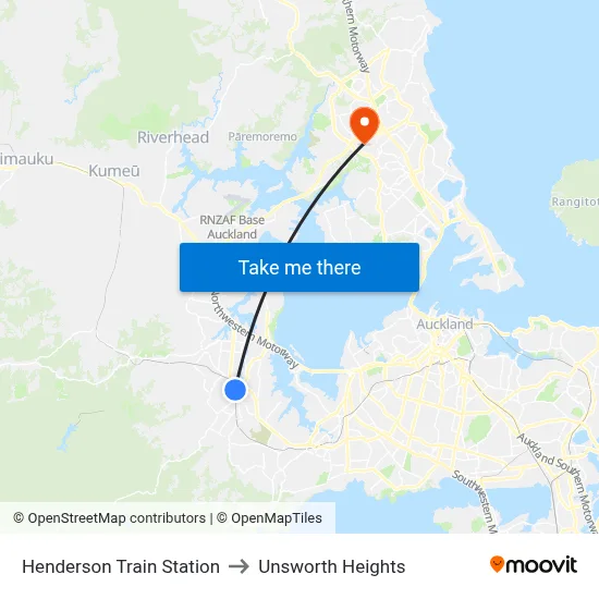Henderson Train Station to Unsworth Heights map