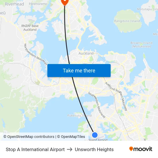 Stop A International Airport to Unsworth Heights map