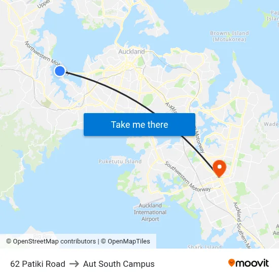 62 Patiki Road to Aut South Campus map