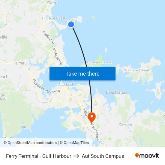 Ferry Terminal - Gulf Harbour to Aut South Campus map