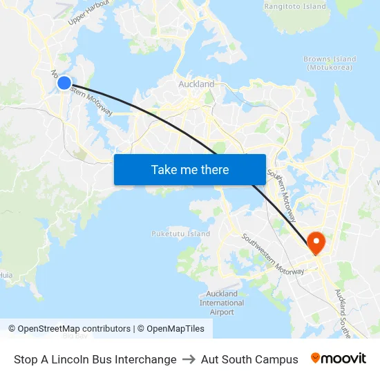 Stop A Lincoln Bus Interchange to Aut South Campus map