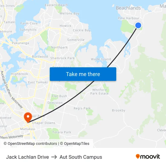 Jack Lachlan Drive to Aut South Campus map
