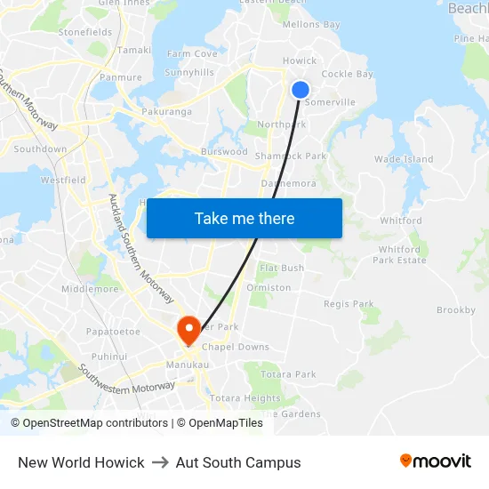New World Howick to Aut South Campus map