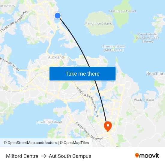 Milford Centre to Aut South Campus map