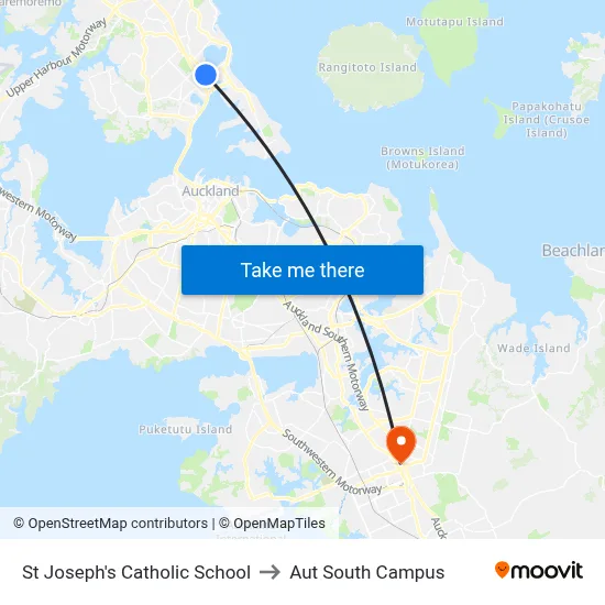 St Joseph's Catholic School to Aut South Campus map