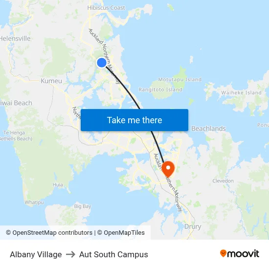 Albany Village to Aut South Campus map