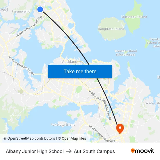 Albany Junior High School to Aut South Campus map