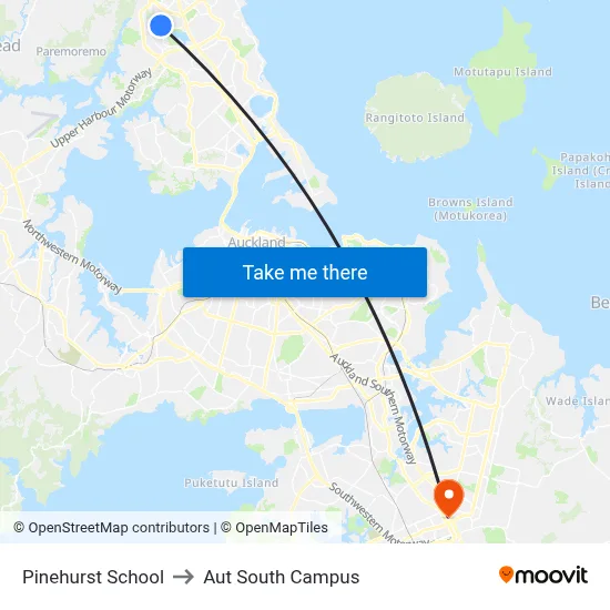 Pinehurst School to Aut South Campus map
