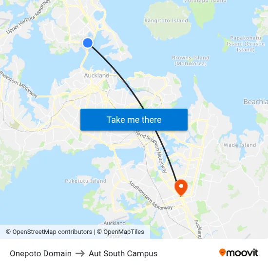 Onepoto Domain to Aut South Campus map