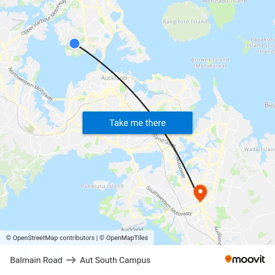 Balmain Road to Aut South Campus map