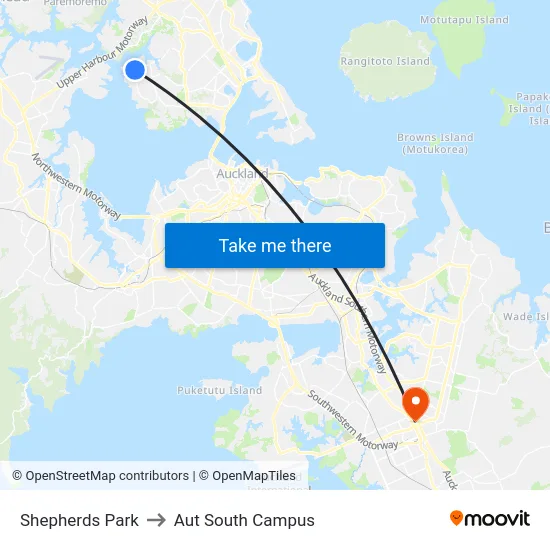 Shepherds Park to Aut South Campus map