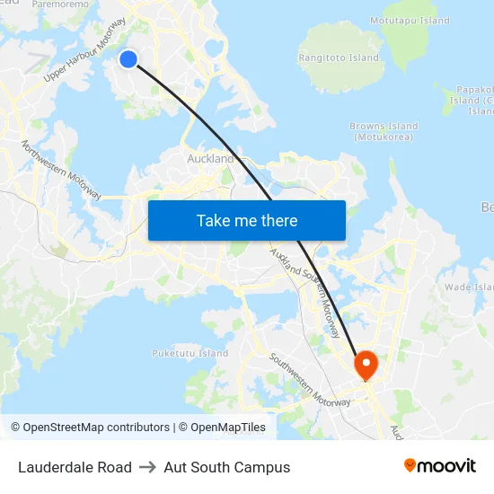 Lauderdale Road to Aut South Campus map
