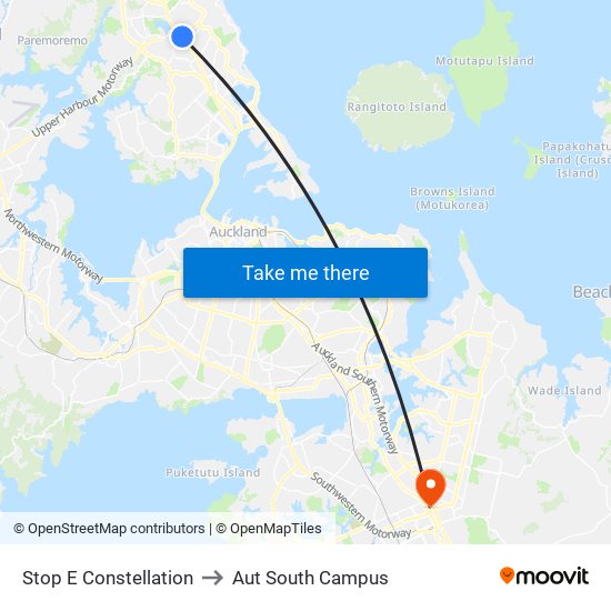 Stop E Constellation to Aut South Campus map