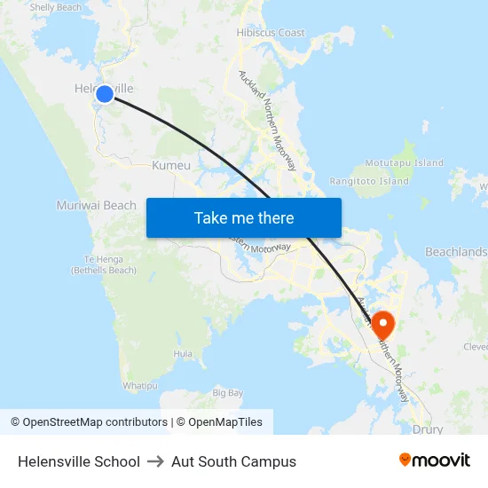 Helensville School to Aut South Campus map