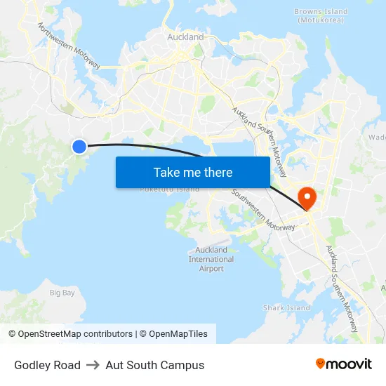Godley Road to Aut South Campus map