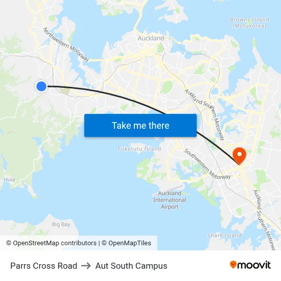 Parrs Cross Road to Aut South Campus map