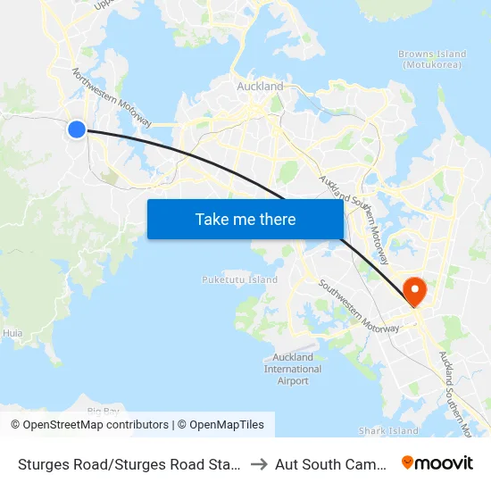 Sturges Road/Sturges Road Station to Aut South Campus map