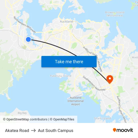 Akatea Road to Aut South Campus map