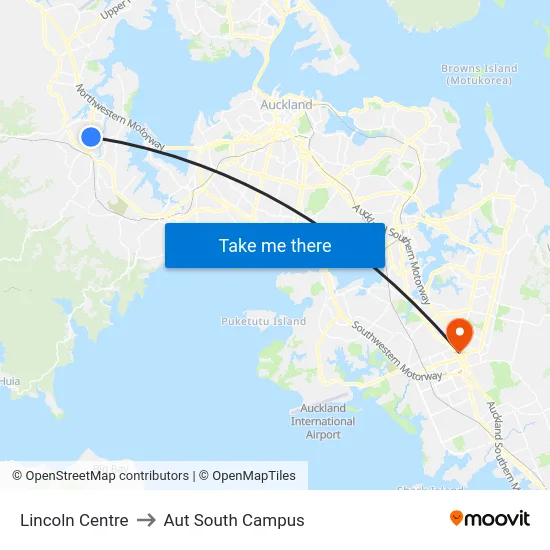 Lincoln Centre to Aut South Campus map