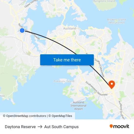 Daytona Reserve to Aut South Campus map