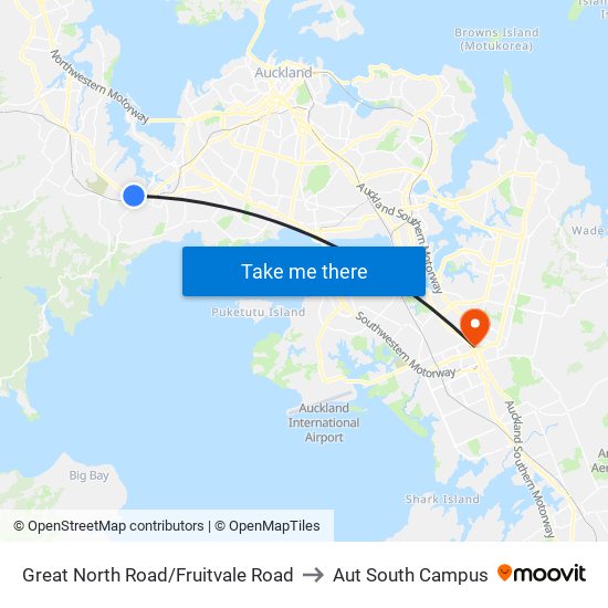 Great North Road/Fruitvale Road to Aut South Campus map