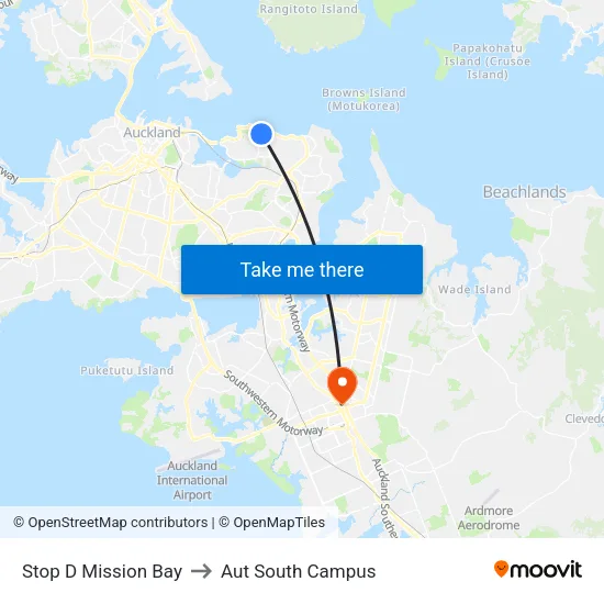 Stop D Mission Bay to Aut South Campus map