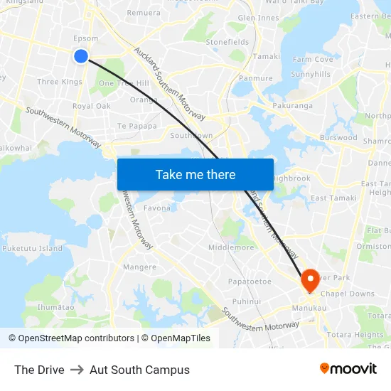 The Drive to Aut South Campus map