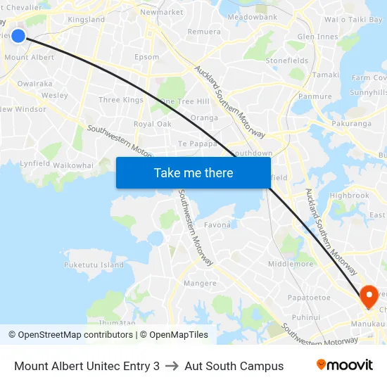 Mount Albert Unitec Entry 3 to Aut South Campus map