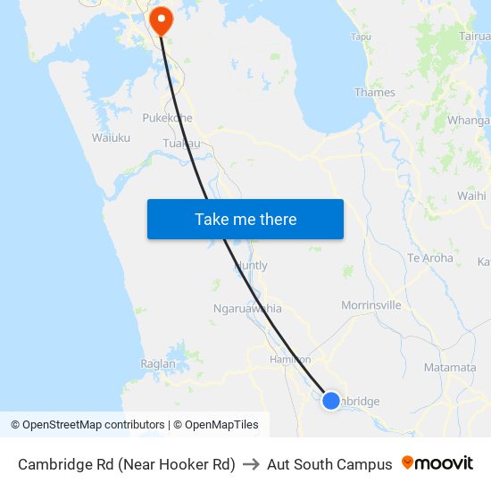 Cambridge Rd (Near Hooker Rd) to Aut South Campus map