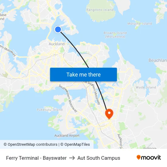 Ferry Terminal - Bayswater to Aut South Campus map