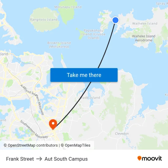 Frank Street to Aut South Campus map