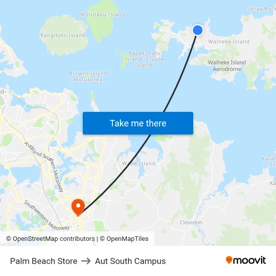 Palm Beach Store to Aut South Campus map