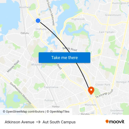 Atkinson Avenue to Aut South Campus map