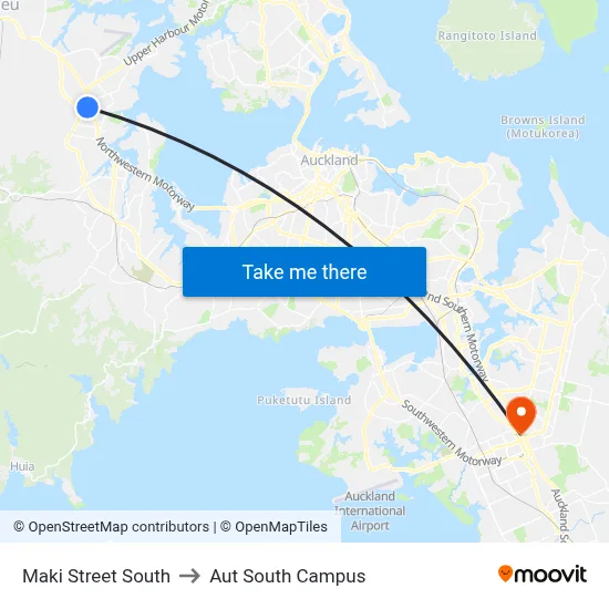 Maki Street South to Aut South Campus map
