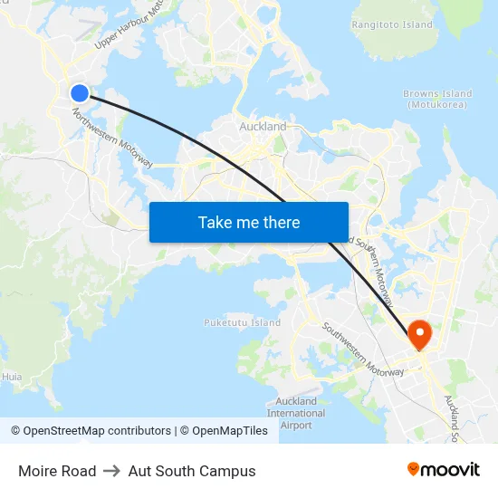 Moire Road to Aut South Campus map