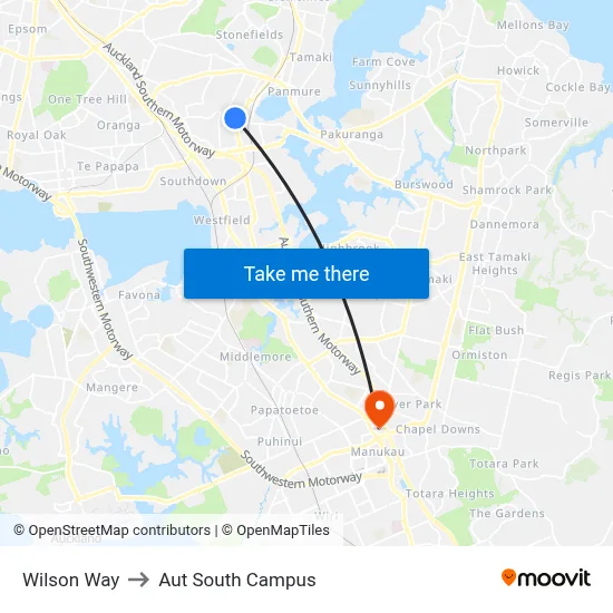 Wilson Way to Aut South Campus map