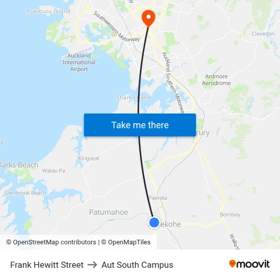 Frank Hewitt Street to Aut South Campus map