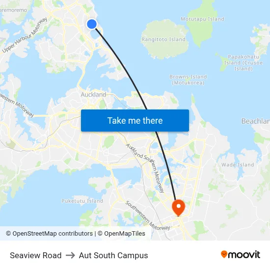 Seaview Road to Aut South Campus map