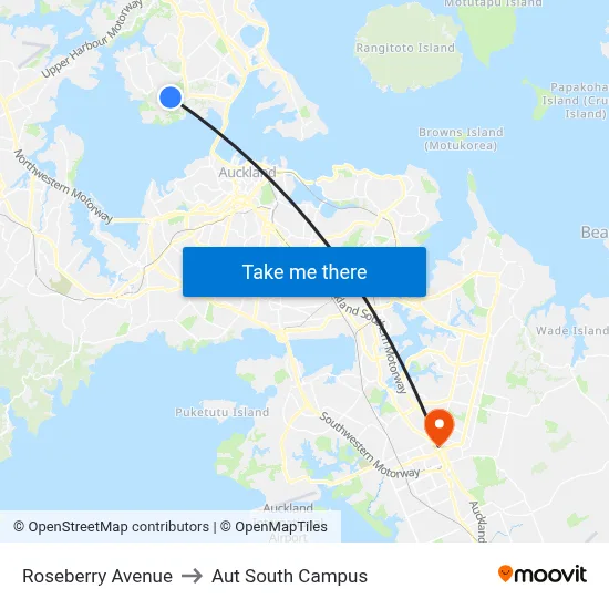 Roseberry Avenue to Aut South Campus map