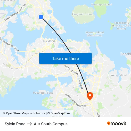 Sylvia Road to Aut South Campus map